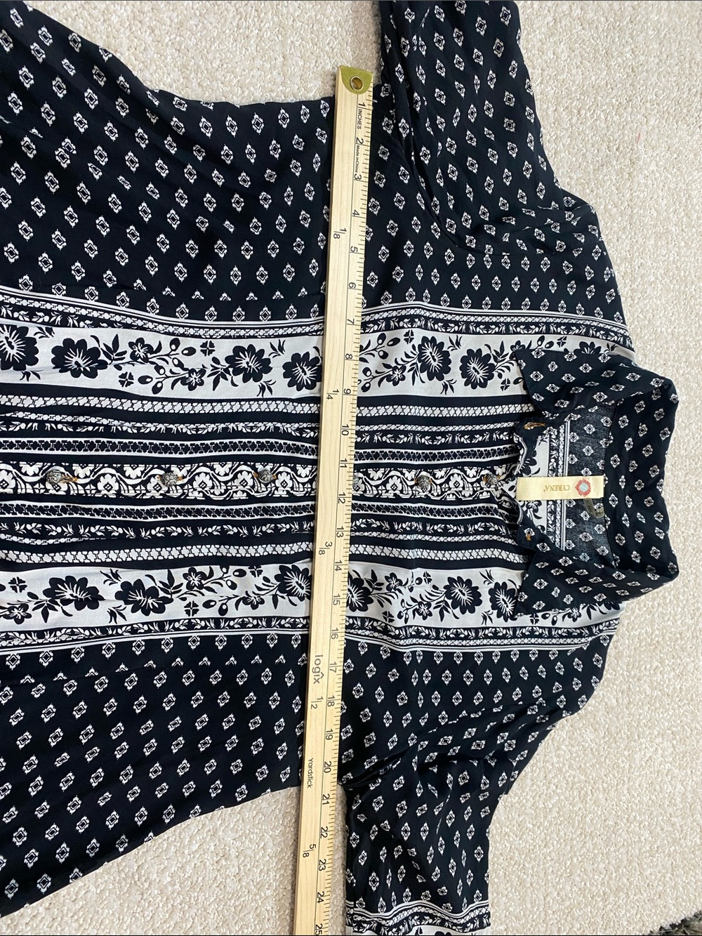 Anthropologie by Cyrena Boho Purple Printed Button-Front Mini Shirt Dress Size L - Picture 12 of 16